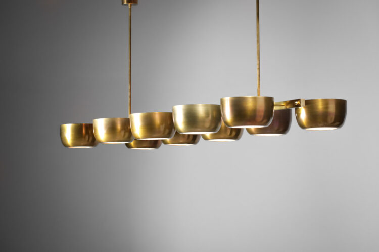 lustre en laiton massif echelle 10 coupelles