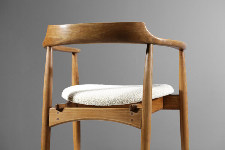 chaise fauteuil scandinave en chêne massif style hans wegner avec accoudoir - D293