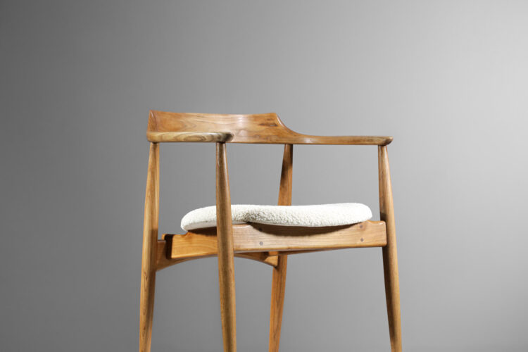 chaise fauteuil scandinave en chêne massif style hans wegner avec accoudoir - D293