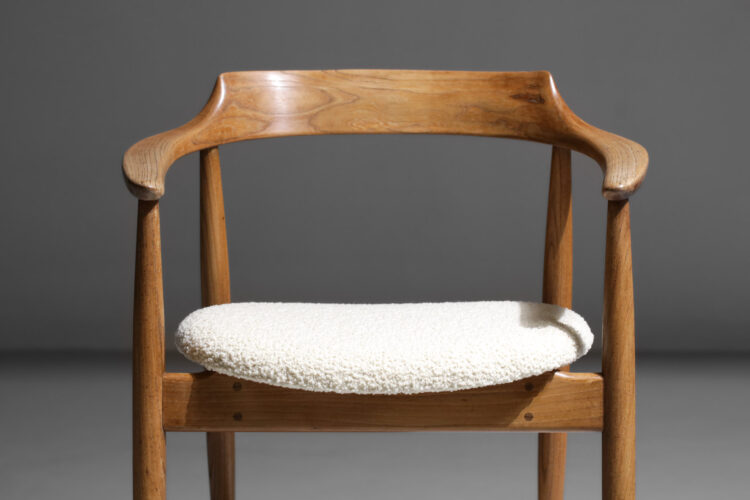 chaise fauteuil scandinave en chêne massif style hans wegner avec accoudoir - D293