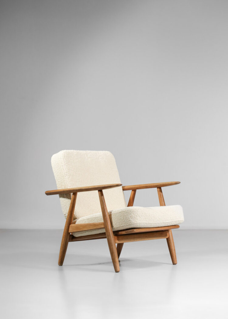 fauteuil hans wegner GE140 danois scandinave en chêne - F044