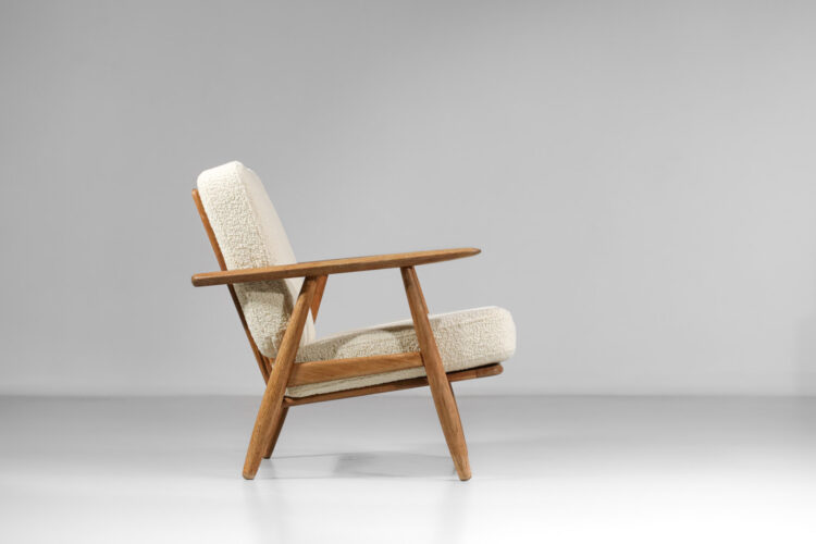 fauteuil hans wegner GE140 danois scandinave en chêne - F044