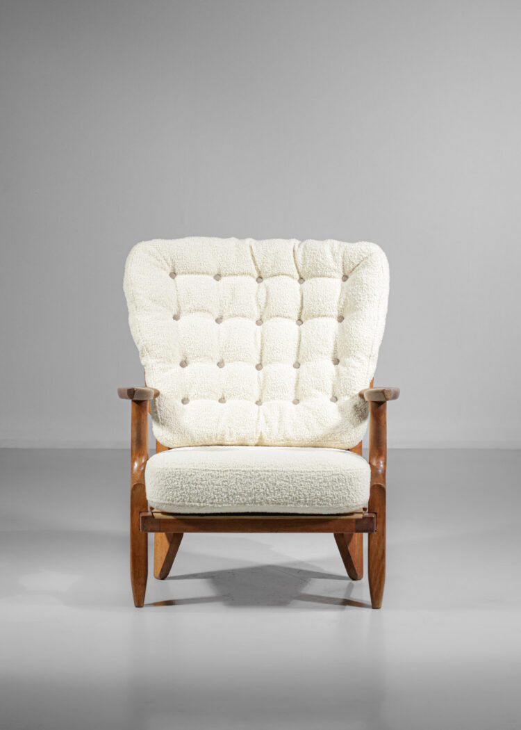 Fauteuil grand repos de Guillerme et chambron model madame pour votre maison années 60 en chene - F573