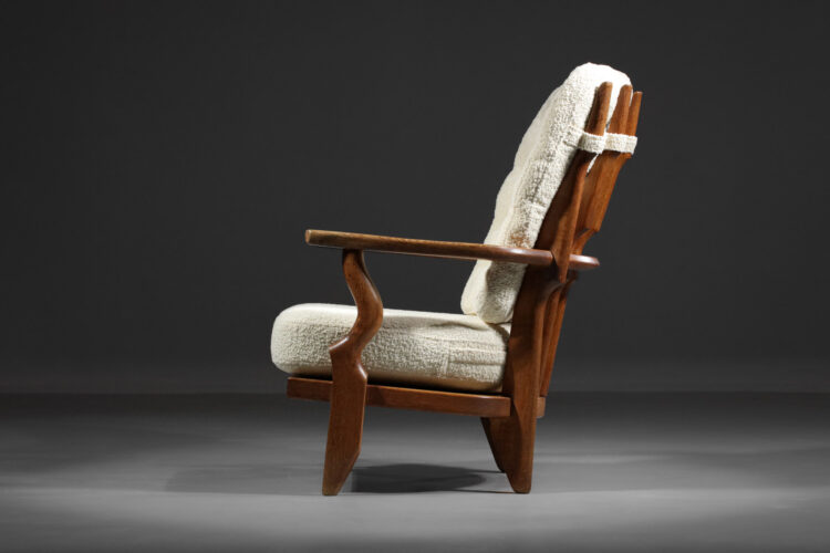 Fauteuil grand repos de Guillerme et chambron model madame pour votre maison années 60 en chene - F573