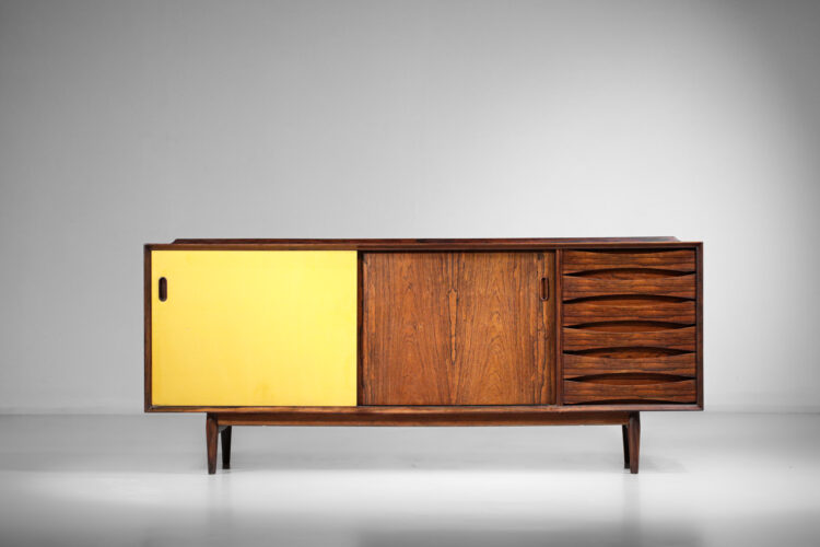 enfilade danoise arne vodder jaune et blanche en palissandre de rio scandinave - F228