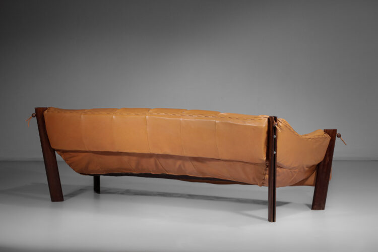 grand canapé sofa percival lafer MP 211 cuir camel - F595