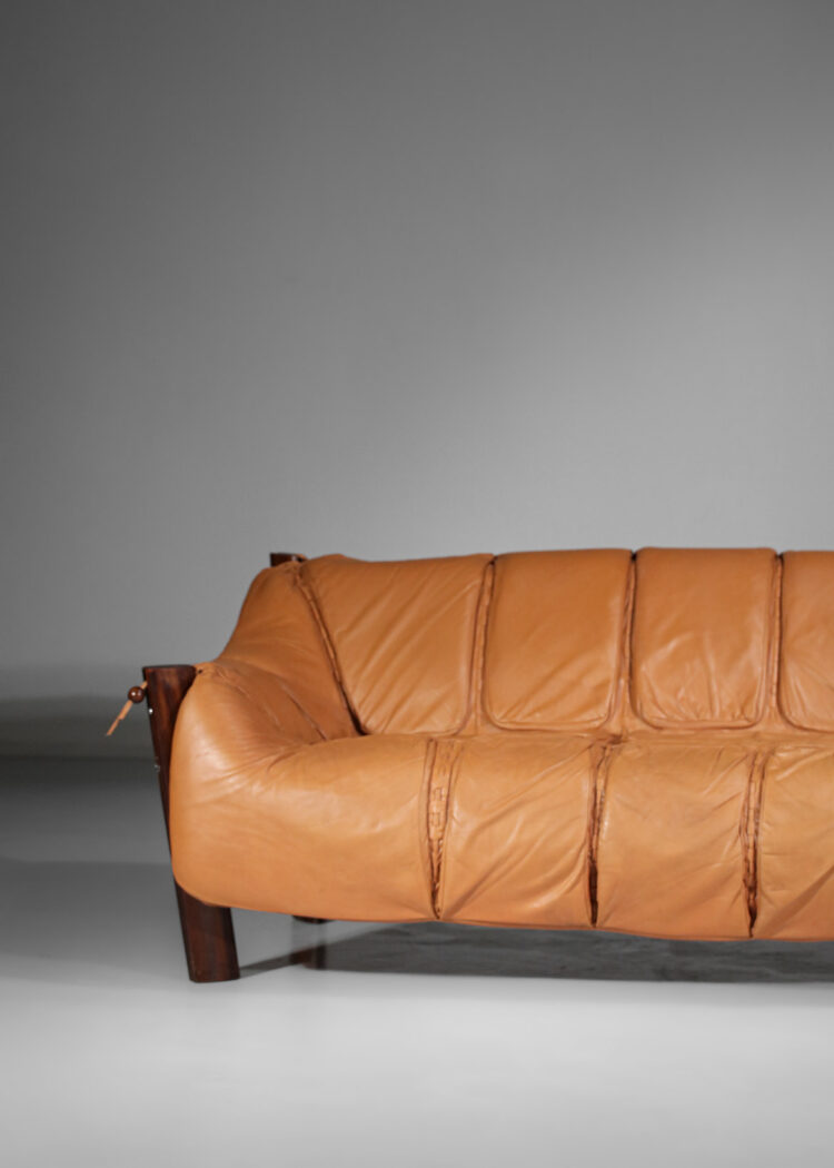 grand canapé sofa percival lafer MP 211 cuir camel - F595