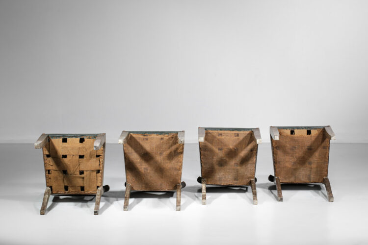 suite de 4 chaises art deco des années 30 style Jean michel frank - F298