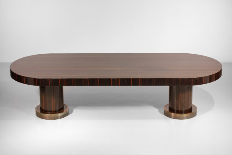 très grande table à manger art déco en ébène de Macassar années 30 - E559