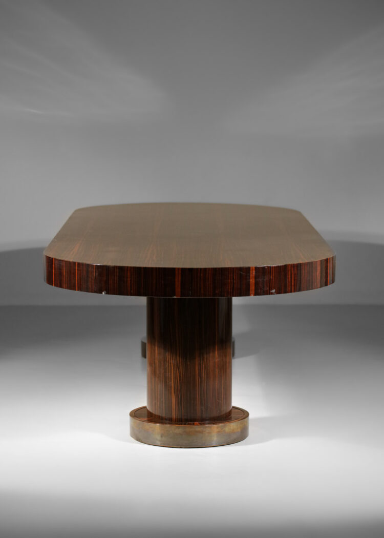 très grande table à manger art déco en ébène de Macassar années 30 - E559