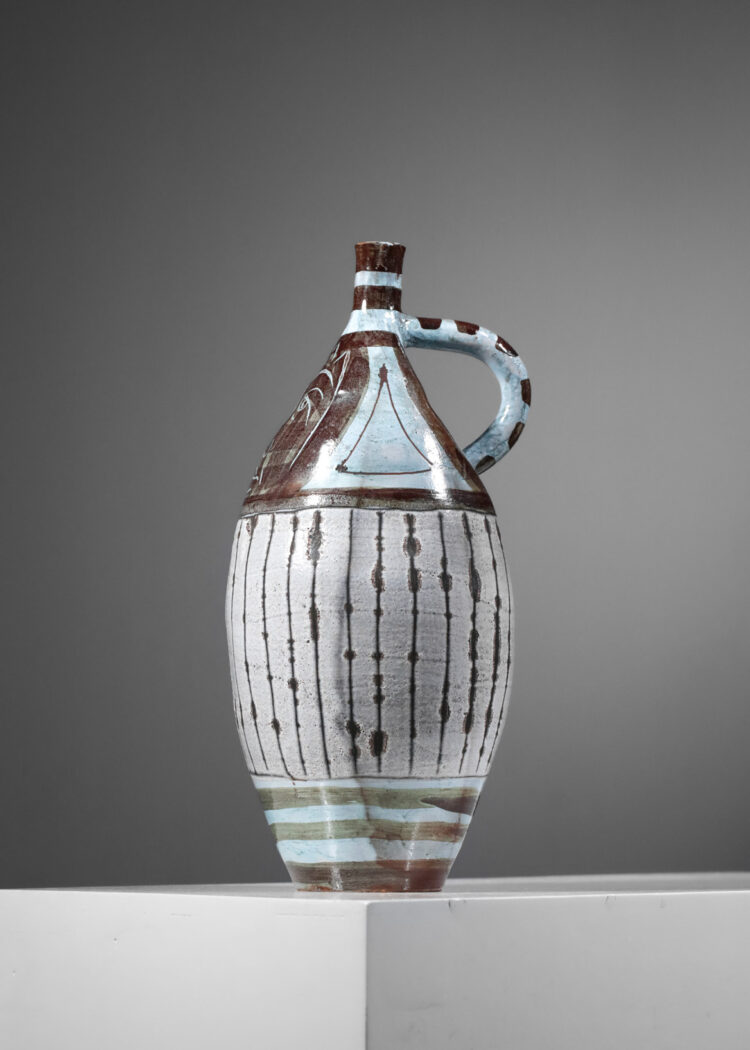 vase en céramique Franco CARDINALI vallauris des années 50 décor style picasso - F515