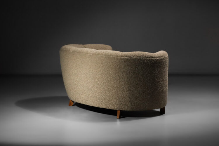 canapé sofa danois scandinave années 60 bouclettes courbé - D247