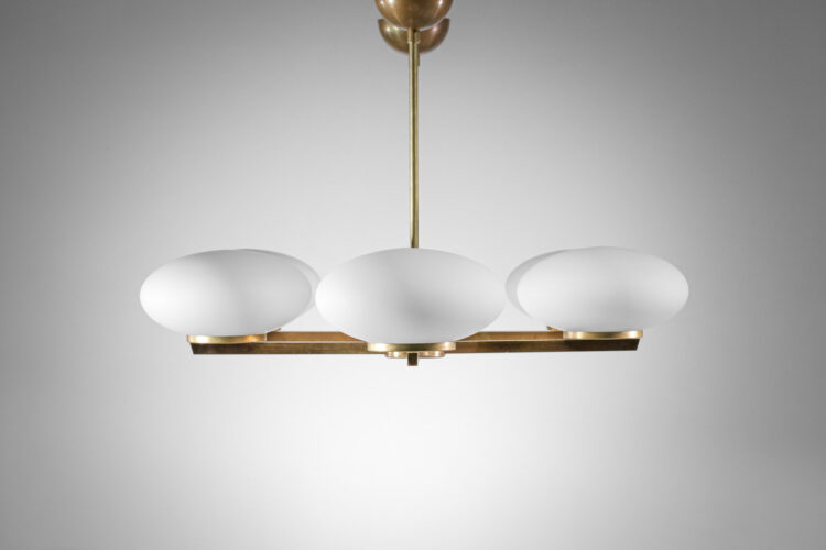 lustre italien moderne cora double laiton et opaline