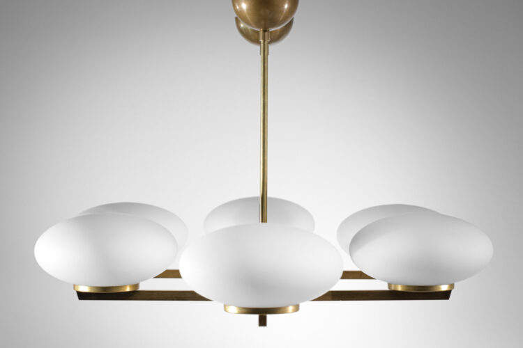 lustre italien moderne cora double laiton et opaline