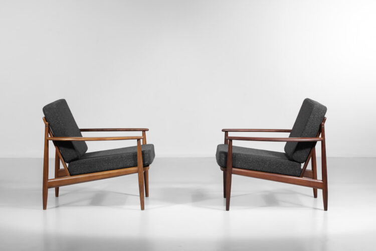 paire de fauteuils style grete jalk danois scandinave teck