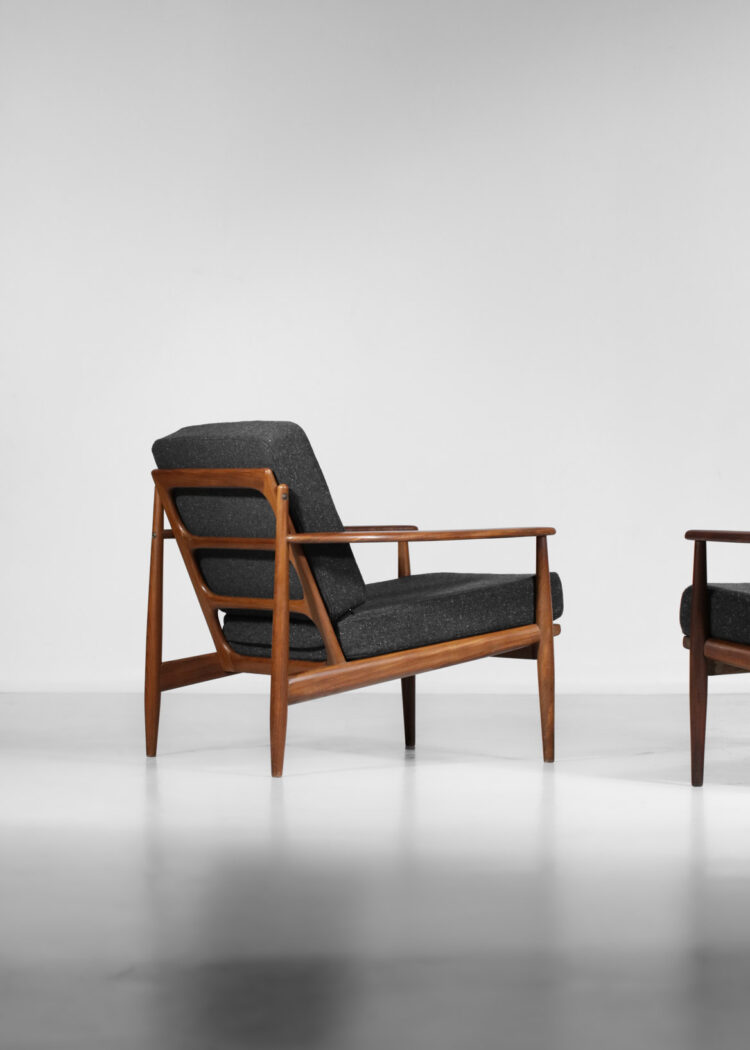 paire de fauteuils style grete jalk danois scandinave teck