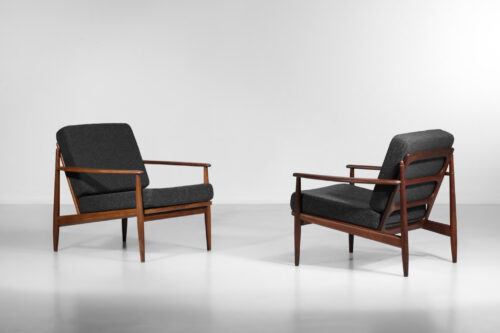 paire de fauteuils style grete jalk danois scandinave teck