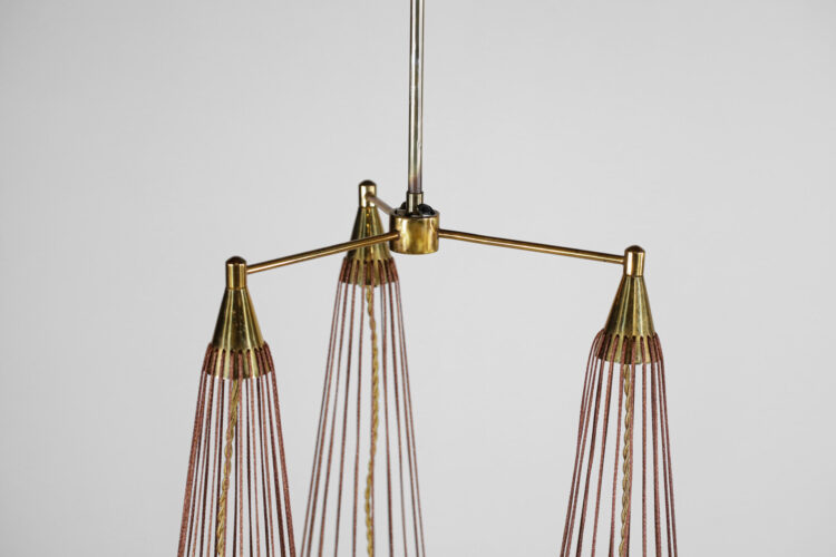 suspension italienne design opaline attribuée à Angelo Lelli - D073