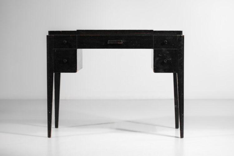 coiffeuse console style jules leleu en bois laqué noir art deco modernisme années 40