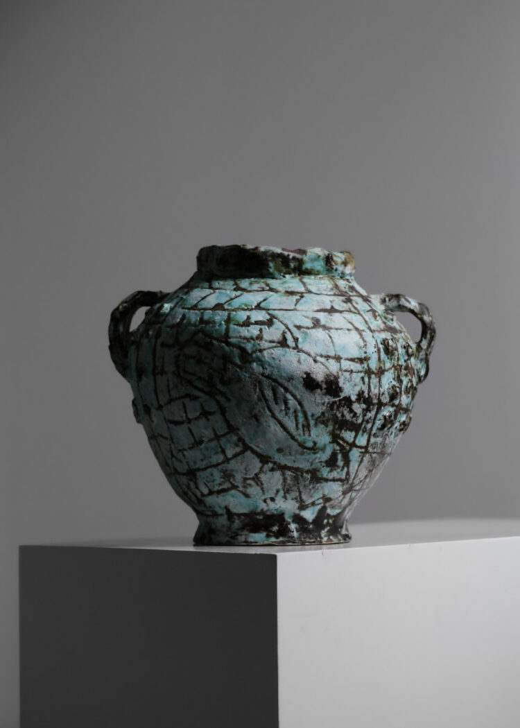 grand vase en ceramique vallauris par jerome massier années 60