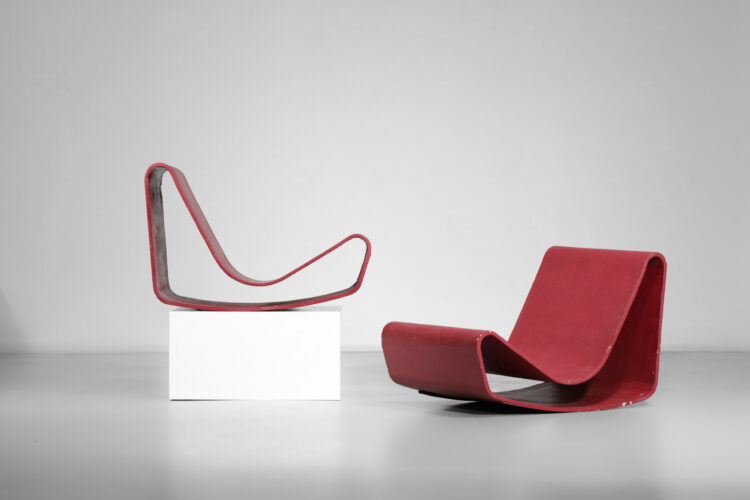 Paire de fauteuils "Loop chair" Willy Guhl design vinatge suisse G212