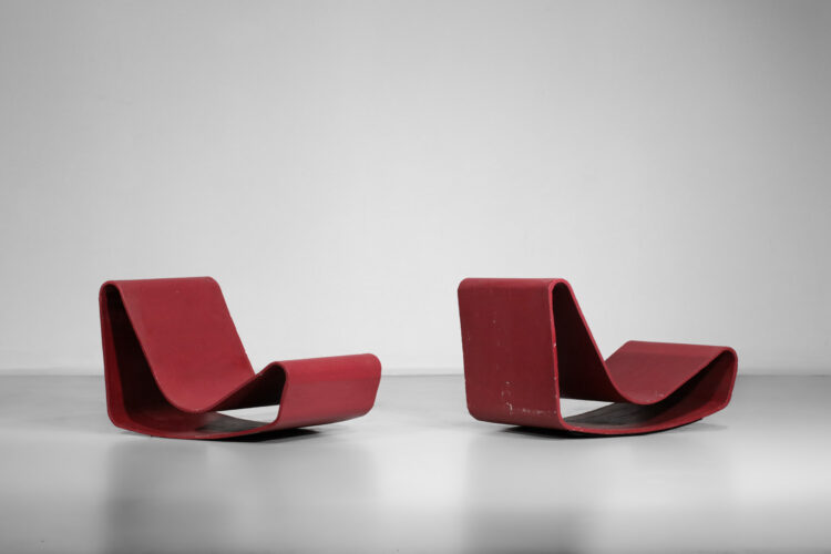 Paire de fauteuils "Loop chair" Willy Guhl design vinatge suisse G212