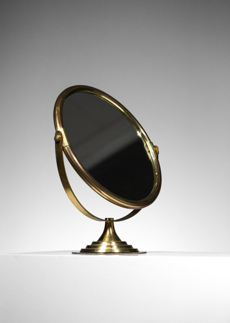 miroir de table suédois en laiton massif des années 60 - G121