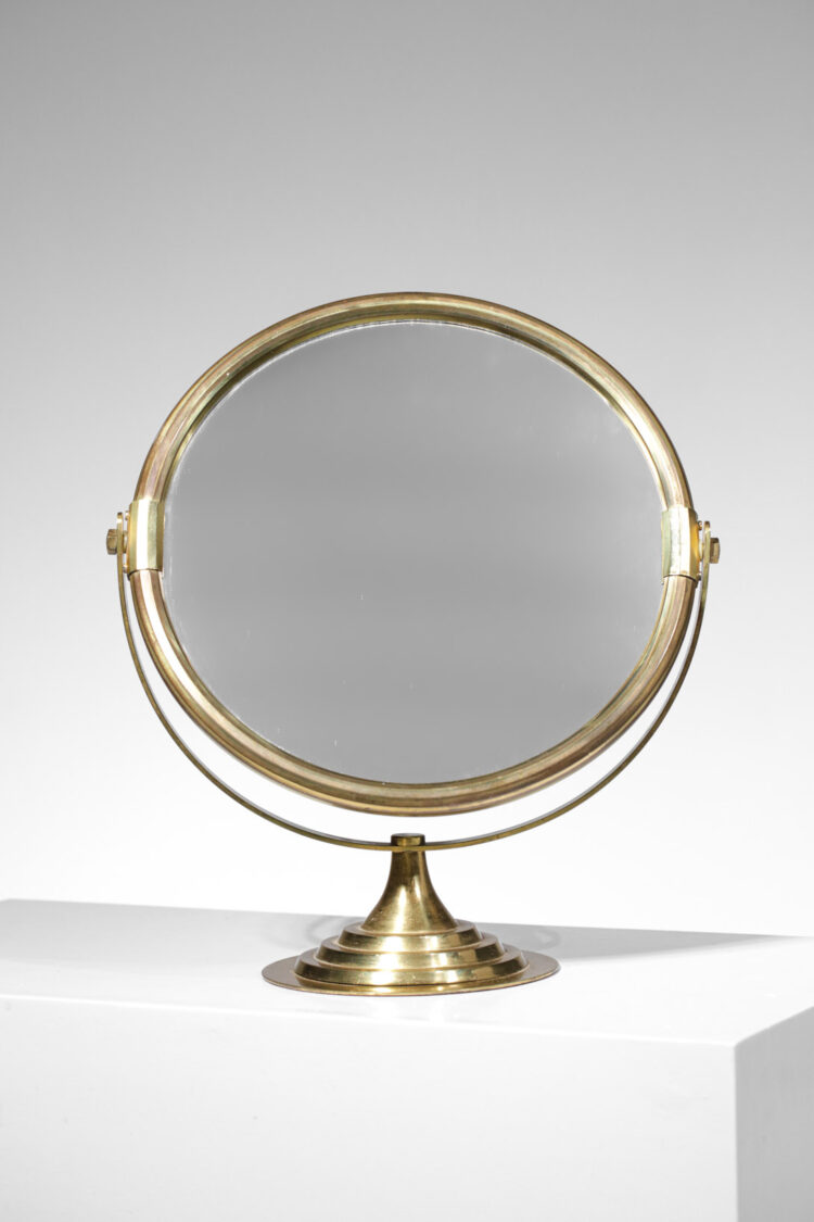 miroir de table suédois en laiton massif des années 60 - G121