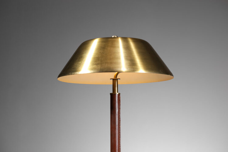 rare lampe suédoise Falkenbergs Belysning laiton et cuir années 50 - G096