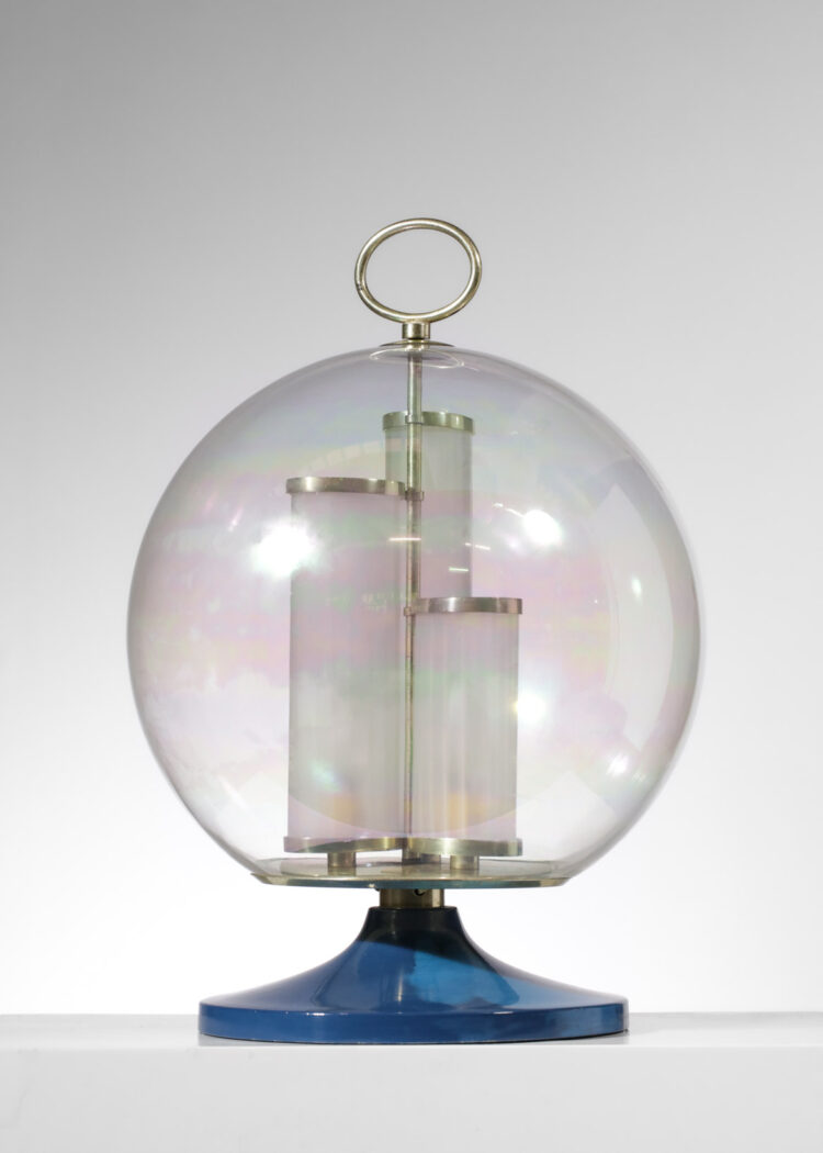 Rare lampe de table Angelo Brotto globe verre irisé années 70 - G181