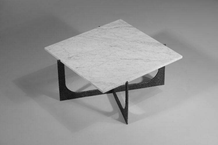 table basse moderne par Donna en acier et marbre - DO1