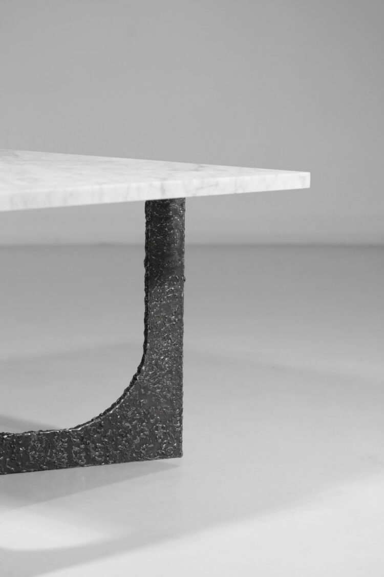 table basse moderne par Donna en acier et marbre - DO1