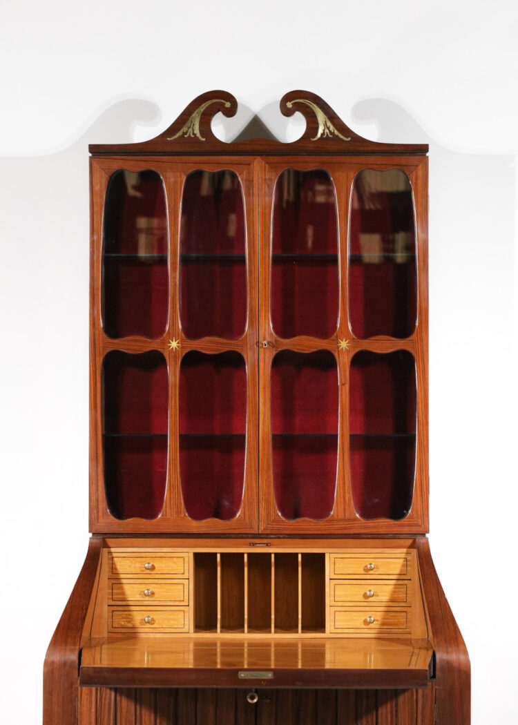 Commode secretaite italien paolo buffa double corp armoirie F249