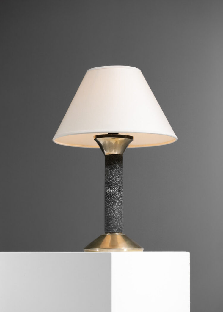 lampe de table bureau galuchat attribué à andré groult bronze années 40