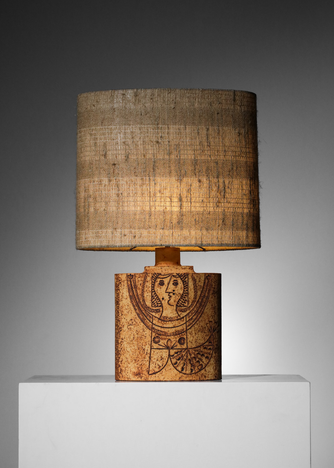 lampe de table Roger Capron en céramique Vallauris années 50/60 terre chamotée - G882