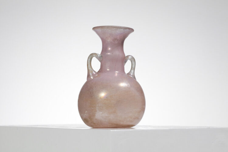 vase en verre irisé à reflet doré anses G023