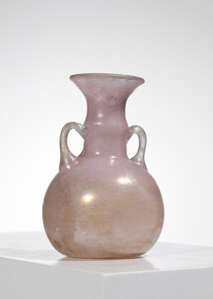 vase en verre irisé à reflet doré anses G023