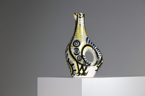 Pichet en céramique oiseau kéraluc années 60 - G394