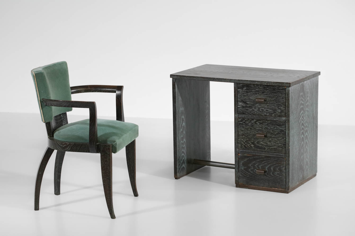 Set fauteuil et bureau art déco de Francisque Chaleyssin années 40 - G589 - G590