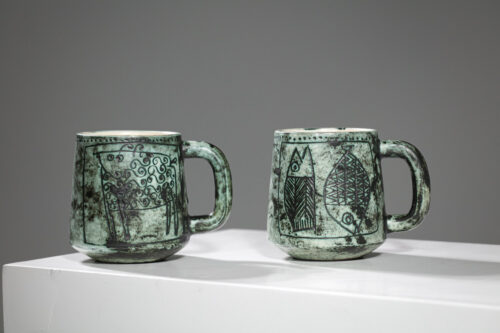 Mugs céramique Jacques blin vert années 50:60 - G484