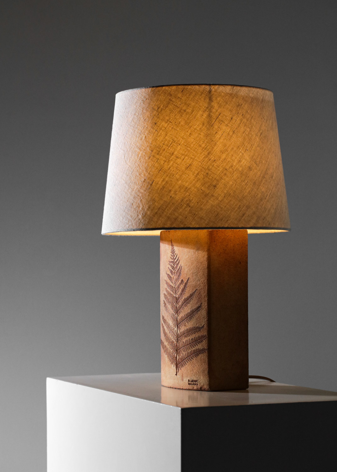lampe de table en ceramique leduc années 70 style roger capron - G881