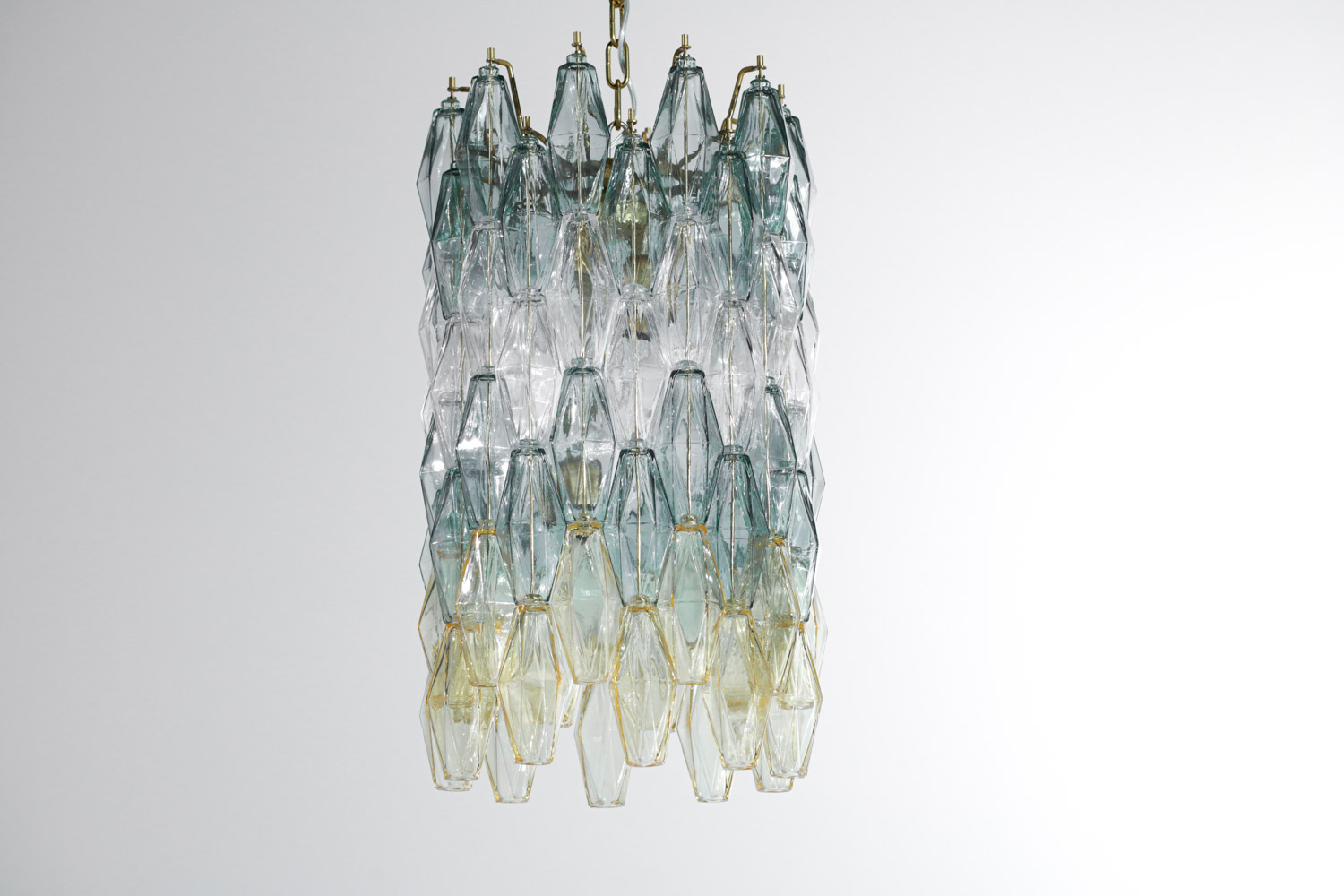 Lustre moderne polyhèdres style Carlo Scarpa verre Murano Venini "Domini bis" - EL150