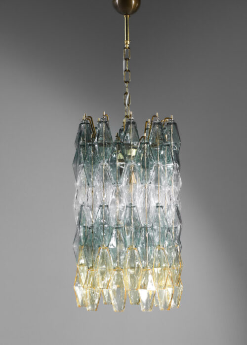 Lustre moderne polyhèdres style Carlo Scarpa verre Murano Venini  "Domini bis" - EL150