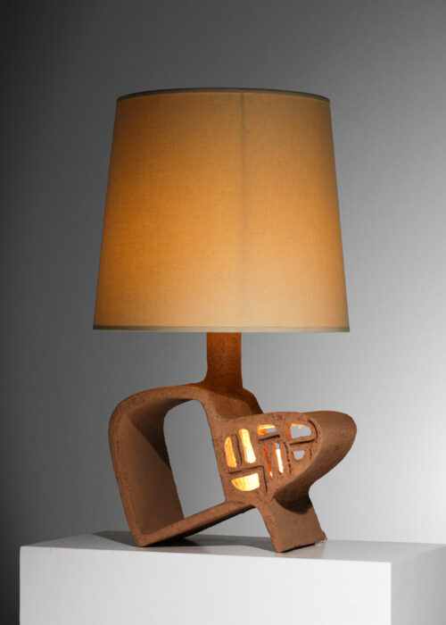 grande lampe de table en céramique années 60 non signé style guy bareff - G676