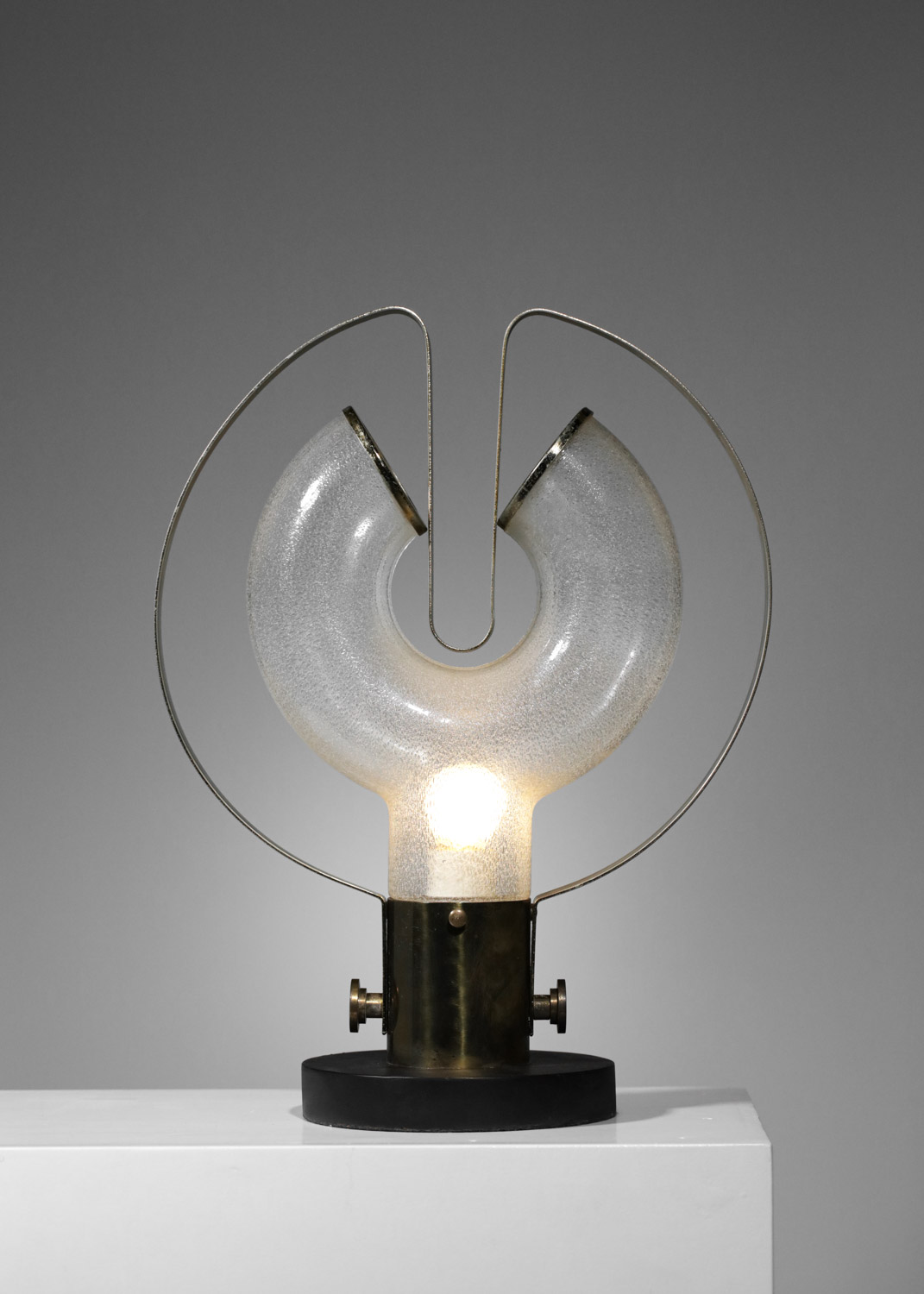 lampe de table italienne carlo nason années 60 en verre -G844