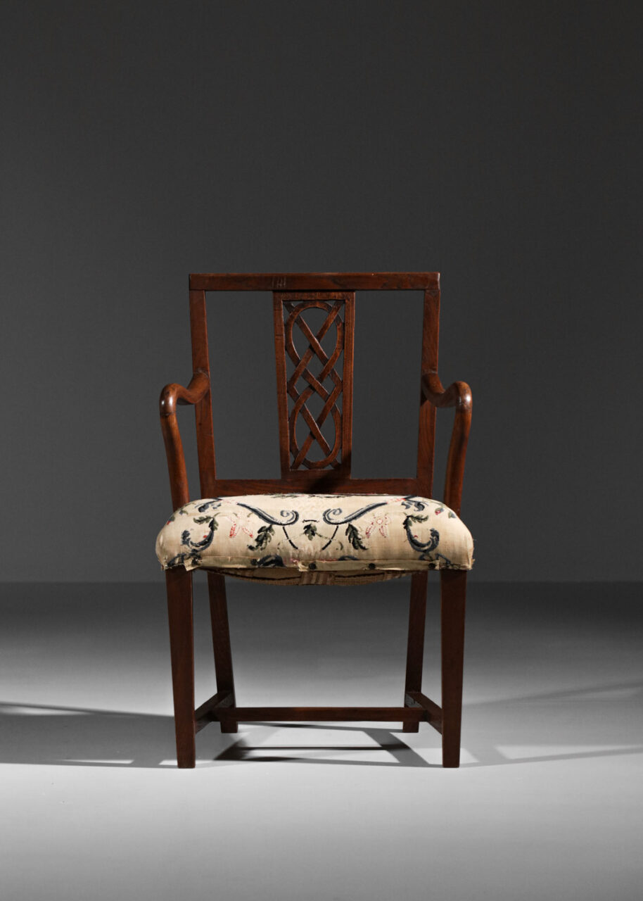 Paire De Fauteuils Baroque/Rococo - Noirs Et Or, Style Palazzo INT, 100% Coton