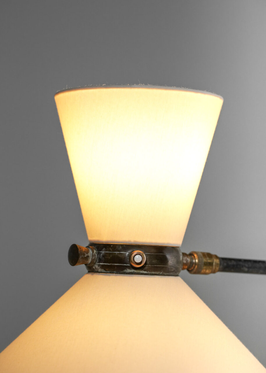 Grande Applique Potence Arlus Abat-jour Tissu Années 50 Télescopique - Foto 6