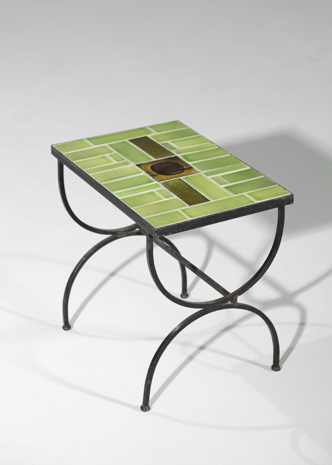 petite table bout de canapé céramique Roger Capron verte Vallauris - H064