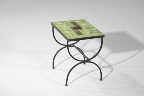 petite table bout de canapé céramique Roger Capron verte Vallauris - H064