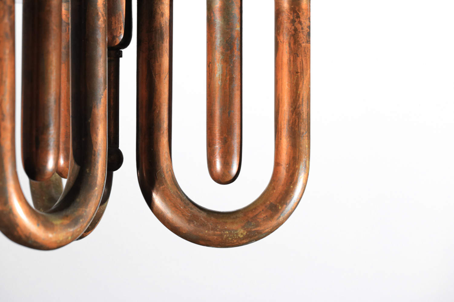 Suspension italienne en tubes de cuivre cintrés années 50 - H136